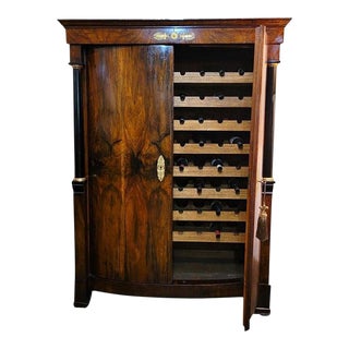 Early 19c French Empire Armoire Wine Cabinet For Sale