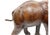 Coffee Mid Century Striding Leather Elephant For Sale - Image 8 of 12