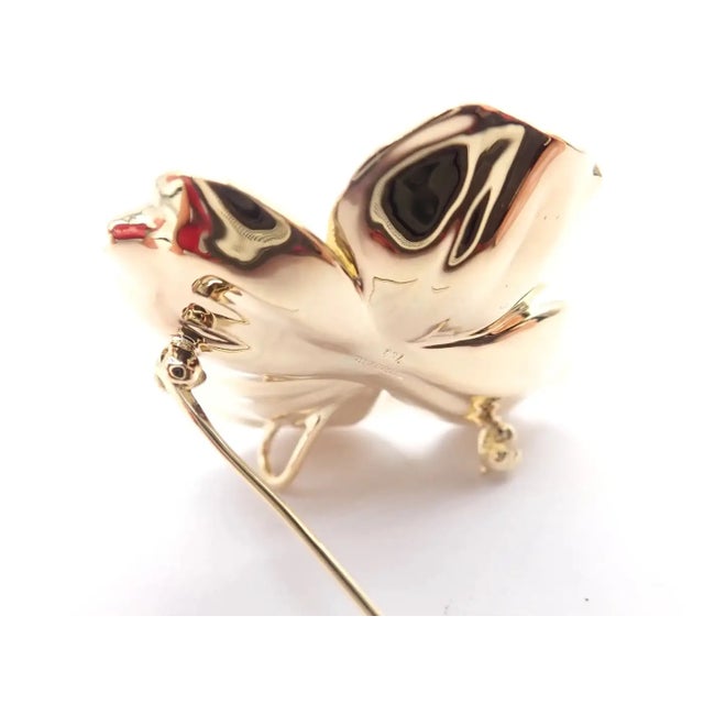 Gold 1980s Tiffany & Co. Dogwood Yellow Gold Diamond Pin Brooch Pendant For Sale - Image 8 of 10