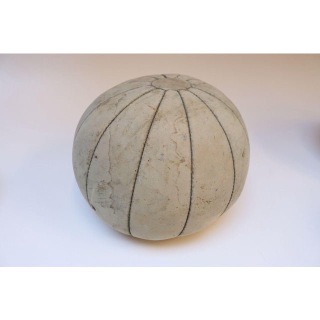 Collection of Five Vintage European Leather Medicine Balls For Sale - Image 10 of 12