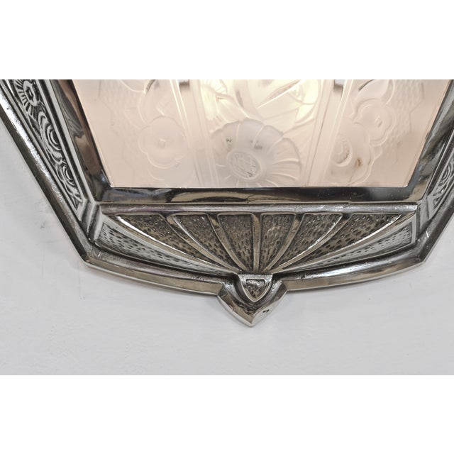 Pair of 1930s Hanots French Art Deco Nickeled Bronze Fan Wall Sconces - 2 Pairs Available For Sale - Image 10 of 13