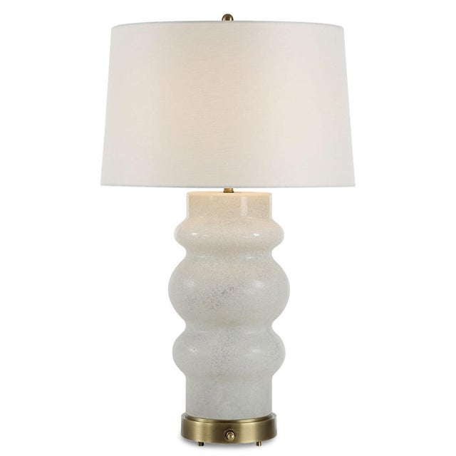 Contemporary Ivory Glass Banister Table Lamp For Sale - Image 3 of 9