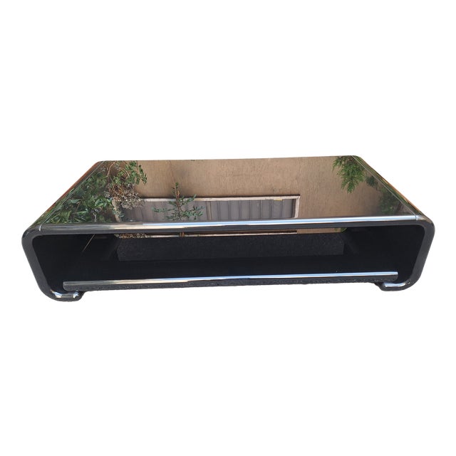 Eter Coffee Table in Black Lacquered Wood with Book Holder by Vincent Van Duyden for Molteni, 2010s For Sale