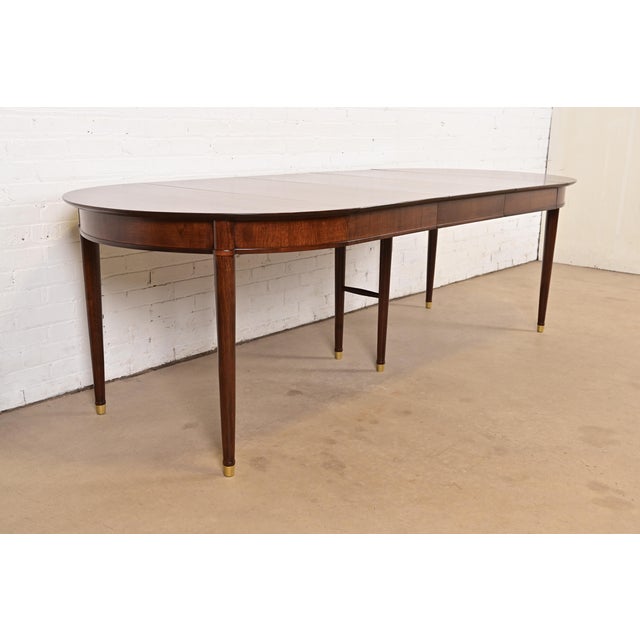 Henredon Henredon French Regency Louis XVI Walnut Extension Dining Table, Newly Refinished For Sale - Image 4 of 14