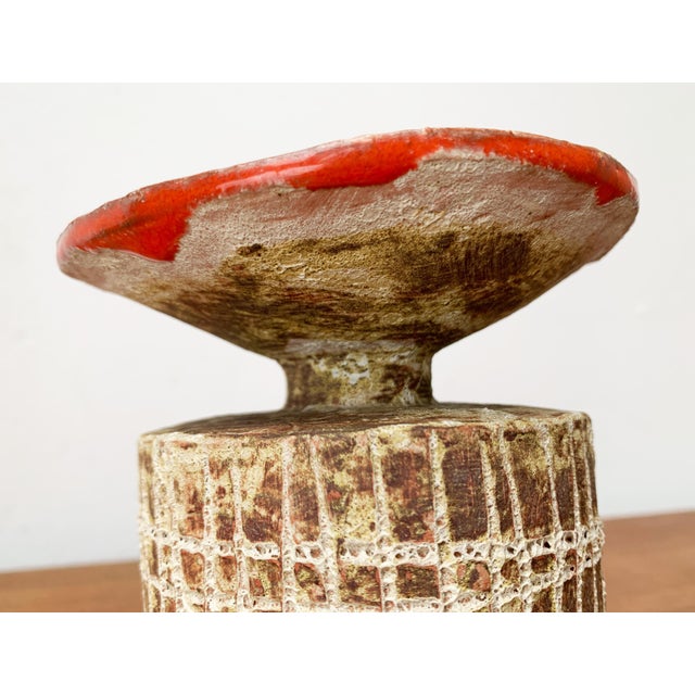 Mid-Century Modern German Studio Pottery Mushroom Vase from Hase Dietz Keramik, 1960s For Sale - Image 12 of 18
