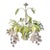 Hollywood Regency Tole 6 Light Palm Leaf Crystal Chandelier For Sale