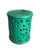 Moroccan Vintage Moroccan Emerald Green Pierced Ceramic Garden Stool & Lantern For Sale - Image 3 of 10
