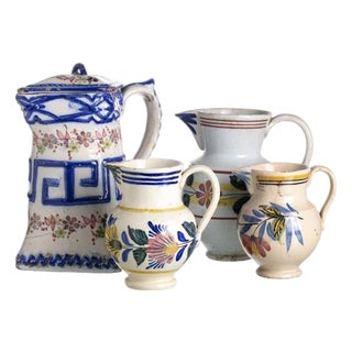 Faience Mugs, Set of 4 For Sale