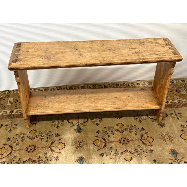 Pine Wood Console Table With Display Shelf, Vintage For Sale - Image 4 of 12