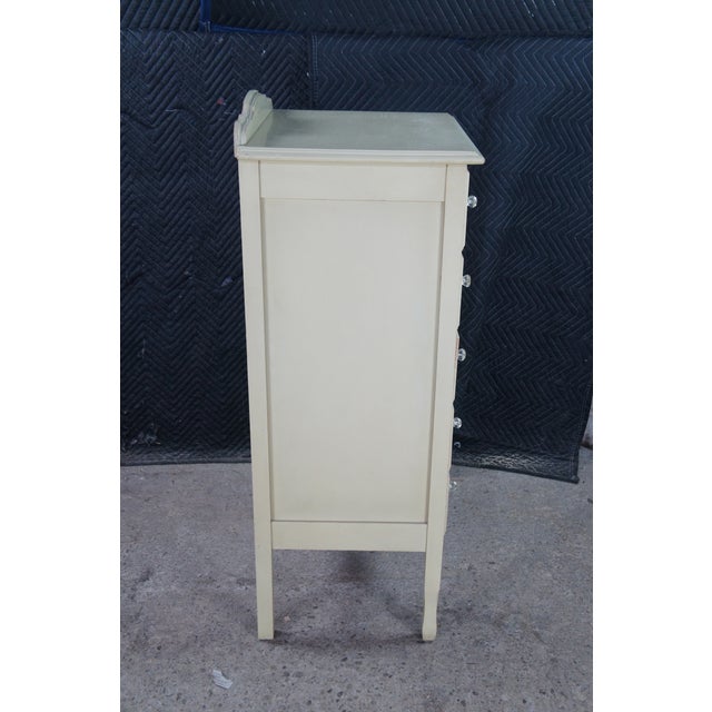 Wood Vintage French Provincial White Painted Lingerie Chest Semainier Dresser Chic 45" For Sale - Image 7 of 12