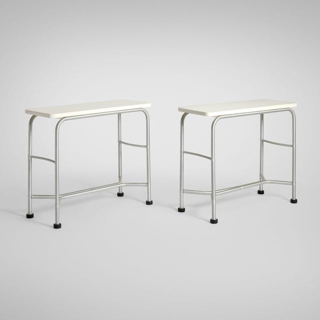 Art Deco Warren McArthur Pair of Console Tables 1933 For Sale - Image 3 of 15