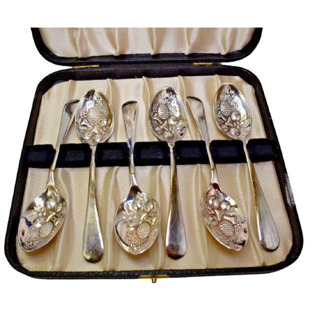 Vintage Desert Silver Spoons by Cutler Epns A1 Sheffield England in