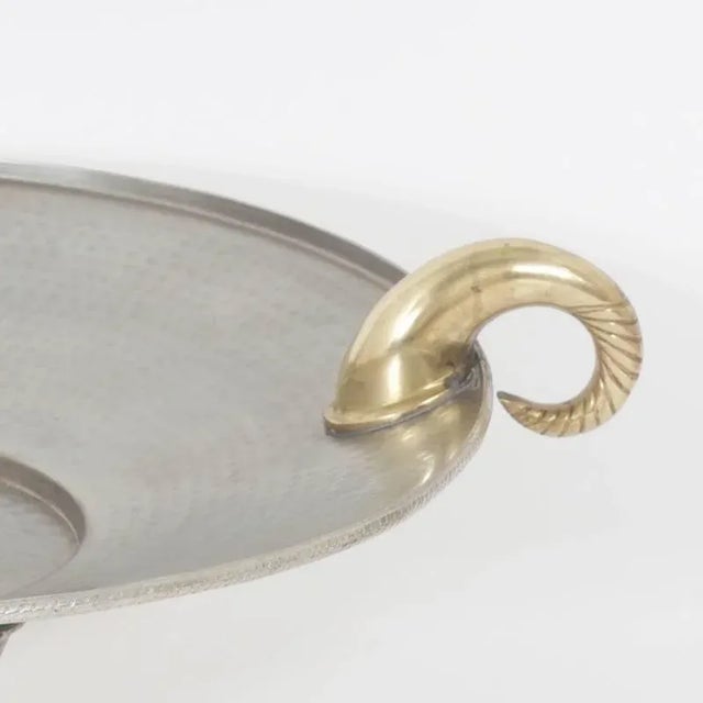 Metal Modern Silver and Brass Bowl For Sale - Image 7 of 9