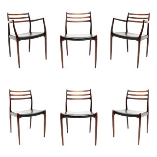 Danish Model 78 and 62 Dining Chairs attributed to Niels Moller for J.L. Møllers, 1960s, Set of 6 For Sale