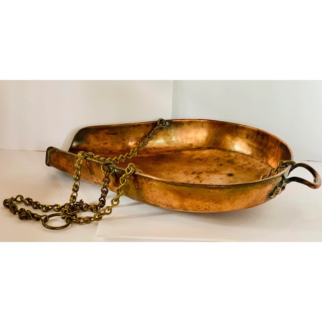 Monumental 1890's Victorian English Shopkeeper's Scale Pan in Copper and Brass For Sale - Image 12 of 13