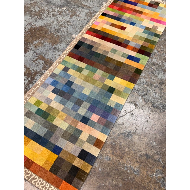 2ft 2in × 6ft 8in Elson & Company Color Chart Runner Rug For Sale In San Francisco - Image 6 of 12