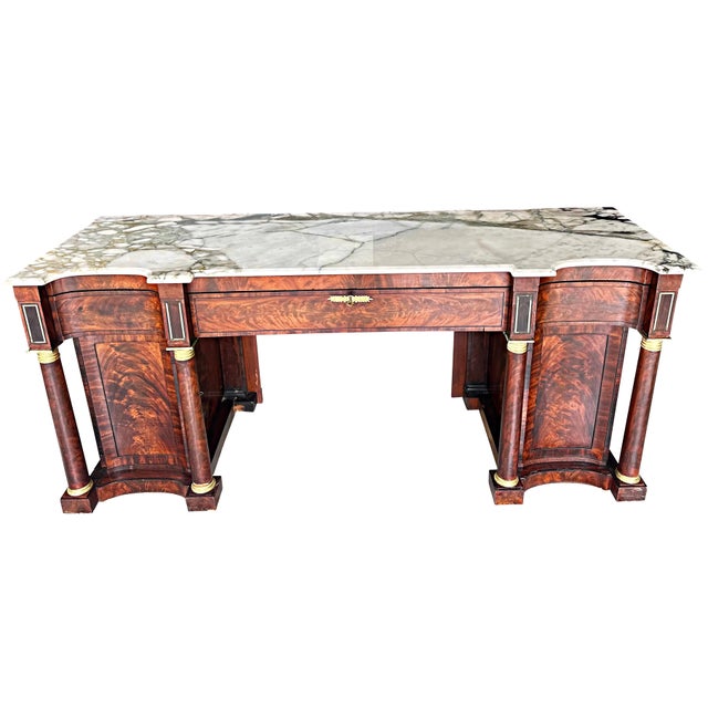 1820’s Federal Empire Marble Top Sideboard - Possibly Duncan Phyfe For Sale - Image 12 of 12