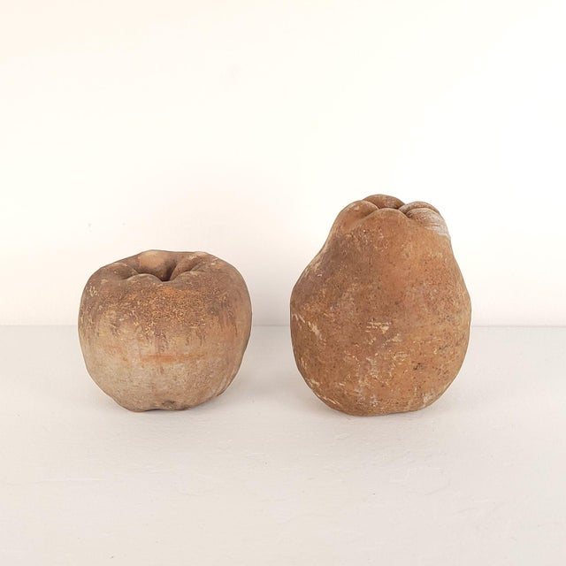 Terra Cotta Group of Seven Large Terracotta Unglazed Apples and Pears, Circa 1900 For Sale - Image 8 of 10