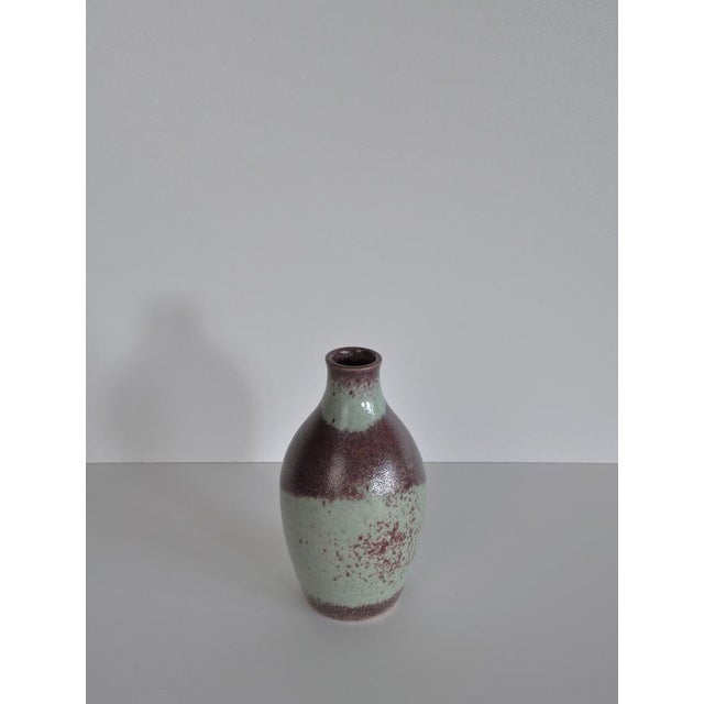 Danish Vase in Oxblood Red & Green Glaze from Michael Andersen, 1930s For Sale - Image 3 of 11