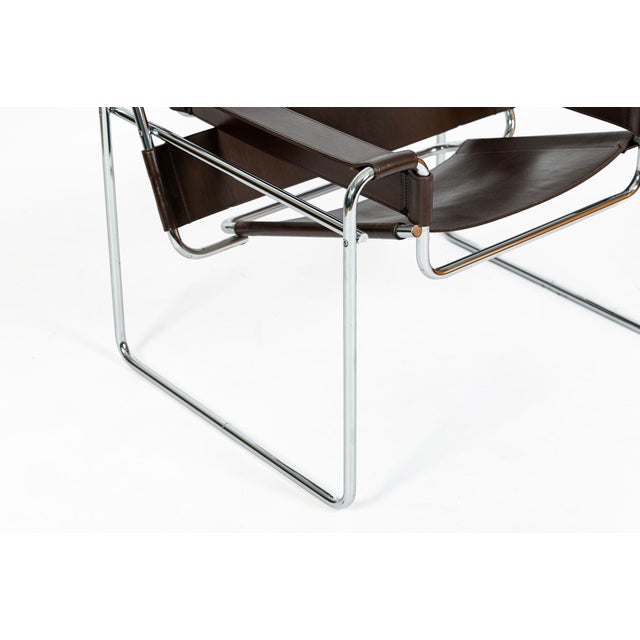 Mid Century Brown Wassily Chair by Marcel Breuer for Stendig 1960s, 2 Available For Sale - Image 14 of 17