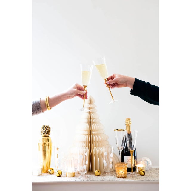 VIETRI Optical Gold Champagne Glass For Sale - Image 9 of 11