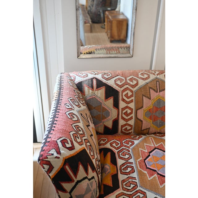 Wood English George Smith Kilim Sofa For Sale - Image 7 of 12