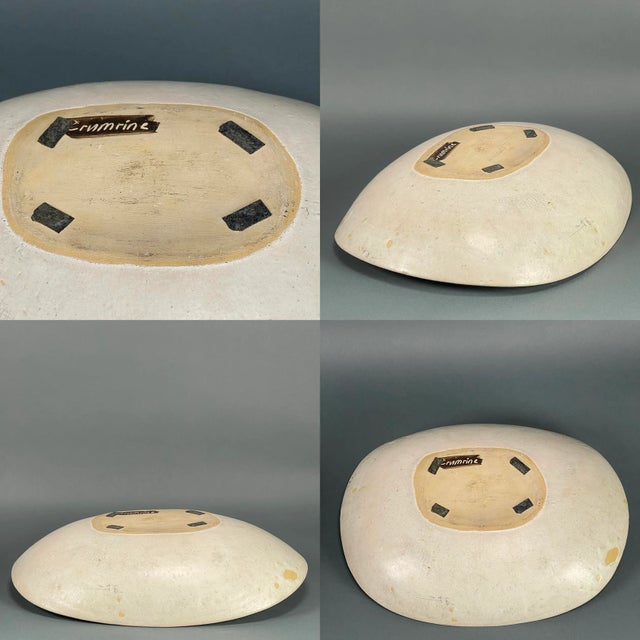 Vintage 50s Mid-Century Modern Crumrine Art Pottery Huge Ceramic Bowl For Sale - Image 12 of 13