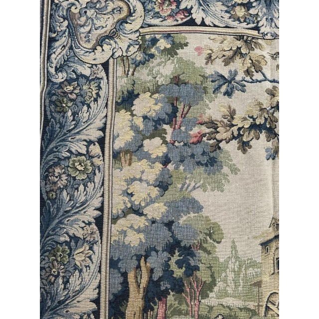 Vintage French Jacquard Tapestry Aubusson Ferryman, 1970s For Sale - Image 6 of 18