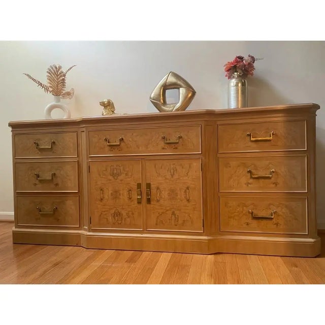 Drexel Heritage 1980s Drexel Heritage Corinthian Olive Ash Burl 2-Piece Bedroom Set For Sale - Image 4 of 12