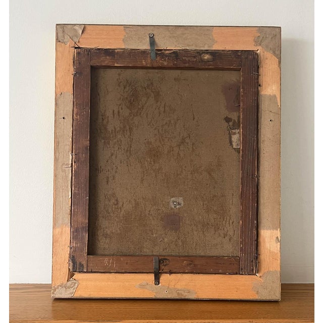 Wood Antique French Floral Pink Roses Oil Still Life Painting For Sale - Image 7 of 8