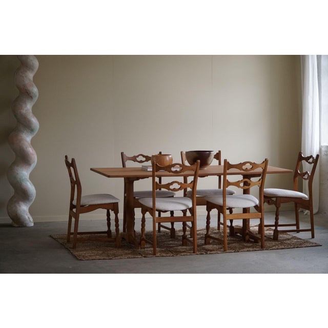 Mid-Century Modern Dining Room Table in Oak & Teak by Ditte & Adrian Heath, 1960s For Sale - Image 3 of 15