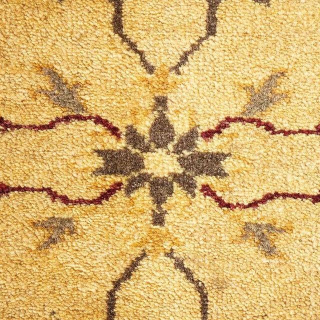 Traditional Mogul Collection Hand-Knotted Area Rug - Ivory 8' 1" x 9' 9" For Sale - Image 3 of 4