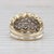 1.48ctw Diamond Cluster Ring 14k Yellow White Gold Sz 5.75 London Star Cocktail For Sale - Image 4 of 8