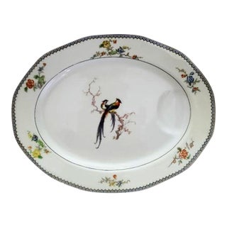 1920s Theodore Haviland Limoges "Eden" Birds of Paradise Porcelain Oval Serving Platter For Sale