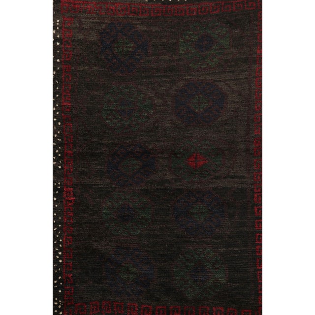 Vintage Balisht Tribal Rug, Black and Brown With Geometric Patterns - Rug & Kilim For Sale In New York - Image 6 of 9