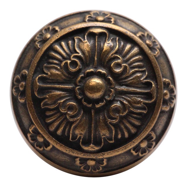Antique Lockwood 4 Fold Bronze Door Knob For Sale