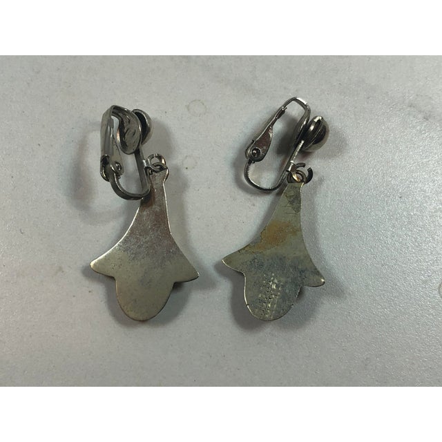 1980s Vintage Abalone Sterling Teardrop Earrings - A Pair For Sale - Image 5 of 6