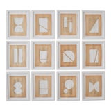 Josh Young Design House Blanc Géométrique Collection Paintings, 12 Pieces For Sale