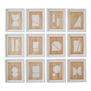 Josh Young Design House Blanc Géométrique Collection Paintings, 12 Pieces