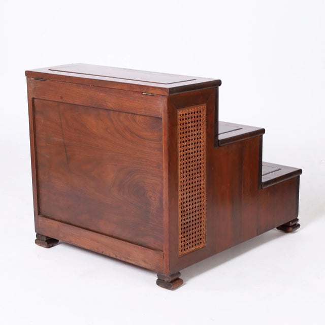 Late 19th Century Pair of English Library Steps or Stands With Cane Panels For Sale - Image 5 of 9