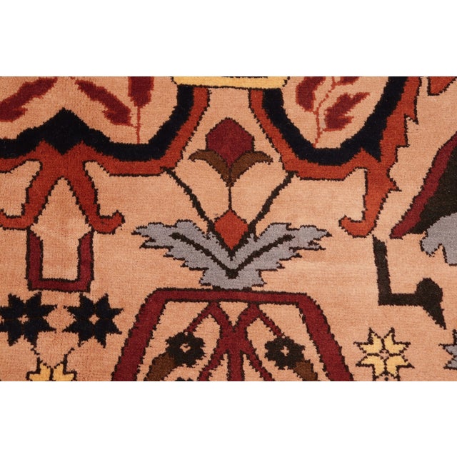 Textile Bohemian Kargahi 1980's Tan/Red Wool Rug - 6'9'' X 9'3'' For Sale - Image 7 of 10