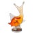 Vintage Murano Dino Martens Sommerso Bright Orange White Fins Italian Art Glass Fish Sculpture For Sale