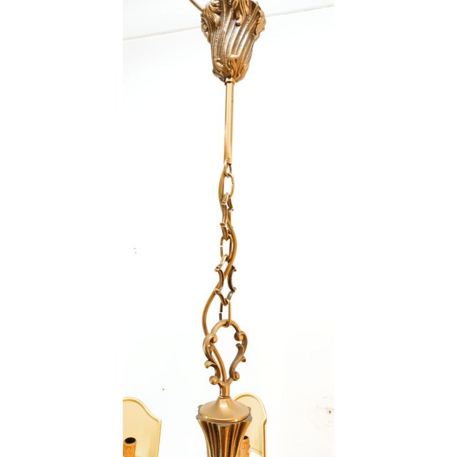 Baroque Vintage Chandelier with Parchment Fans For Sale - Image 3 of 18