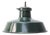 Vintage Industrial French Petrol Green Enamel Factory Pendant from Sammode For Sale