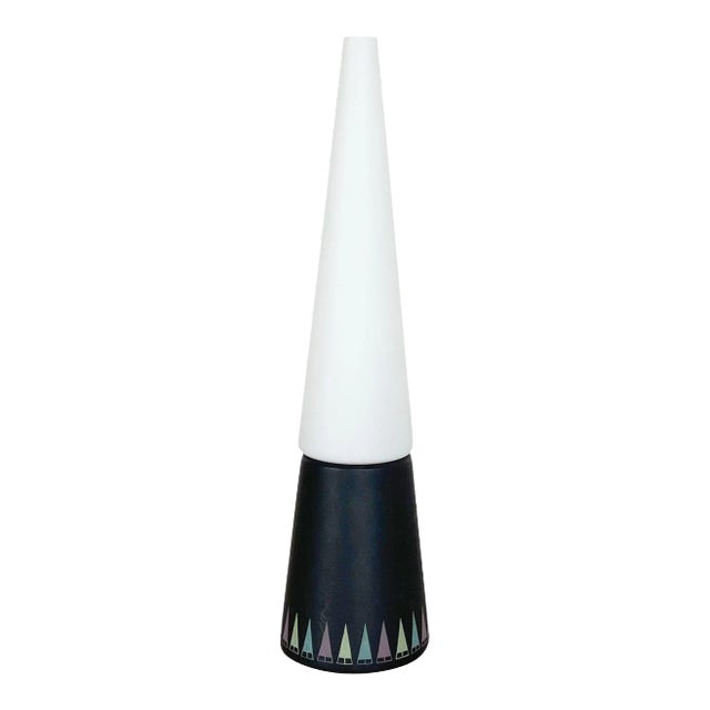 Swedish Glass and Wood Cone Table Light from Hans-Agne Jakobsson, Markaryd, 1960s For Sale