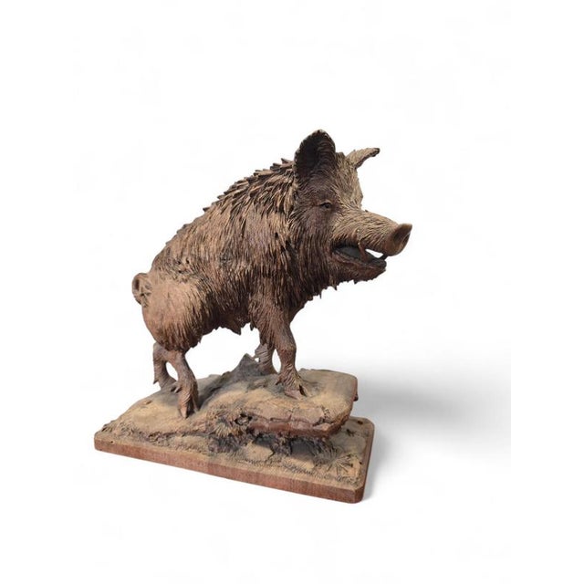 Antique Black Forest Carved Warthog Sculpture, 1880 For Sale - Image 10 of 11
