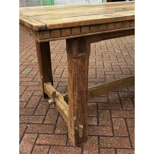 English Light Oak Refectory Dining Table For Sale - Image 6 of 18