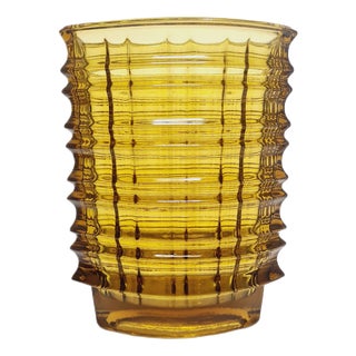 New Look Optical Vase by Jan Sylwester Drost for Ząbkowice Glassworks, 1970s For Sale