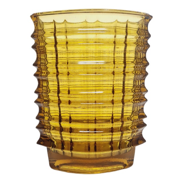 New Look Optical Vase by Jan Sylwester Drost for Ząbkowice Glassworks, 1970s For Sale