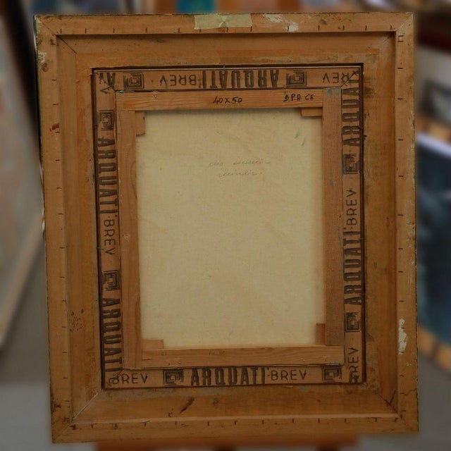 Blue Remo Brindisi, Maternity, Oil on Canvas, 1980, Framed For Sale - Image 8 of 13